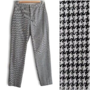 ZARA | Houndstooth Slim Leg Ankle Crop Trousers B&W Houndstooth Sz 4